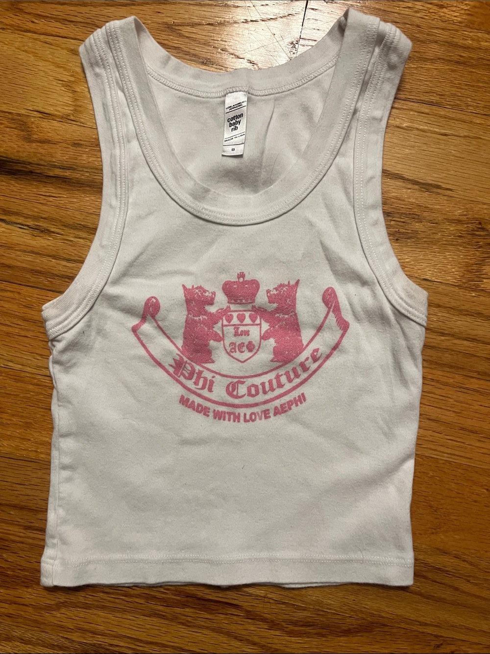 AEPhi cotton baby rib white tank - size small
